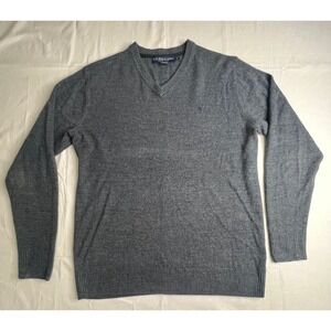 U.S. Polo Assn. Men's Gray V-Neck Sweater, Classic Style,‎ Medium